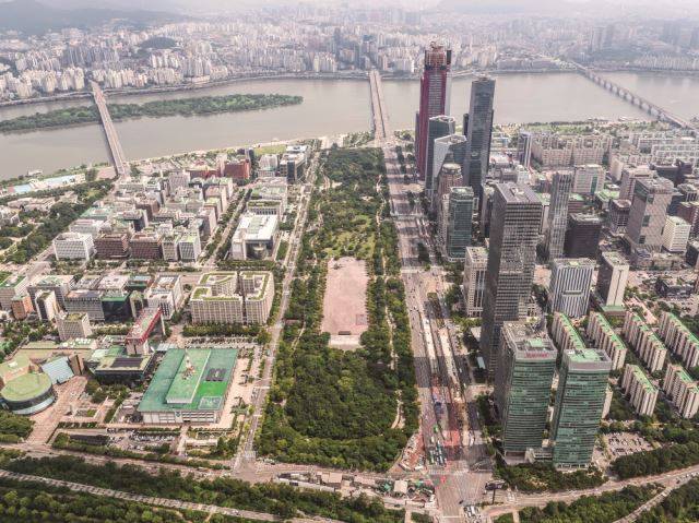 지난해 상공에서 촬영한 여의도 사진. 서울역사박물관 제공