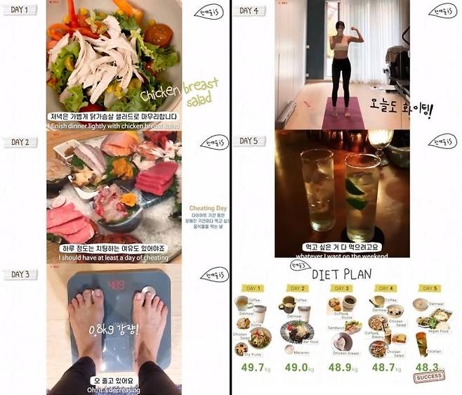 한예슬은 지난 27일 자신의 유튜브 채널 '한예슬 is'를 통해 다이어트 비법을 공개했다. /사진=한예슬 인스타그램 캡처