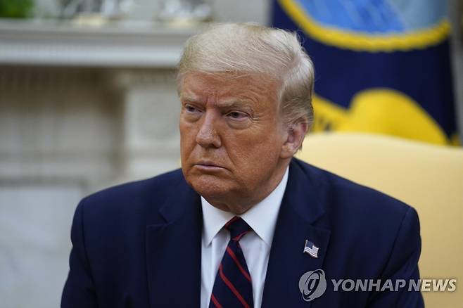 존 루이스 의원 장례식에 참석하지 않은 도널드 트럼프 대통령 [AP=연합뉴스 자료사진]