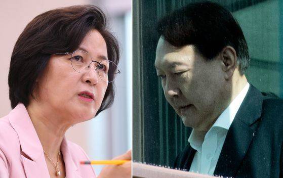 추미애(왼쪽) 법무부 장관, 윤석열 검찰총장. [연합뉴스]
