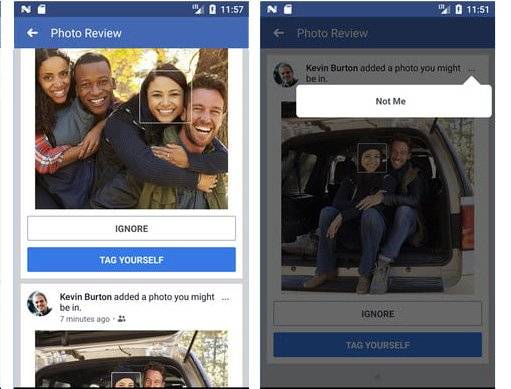 페이스북의 안면인식. 페이스북은 태그 기능을 통해 개인 사진도용 등을 막아줄 수 있다고 언급한다.