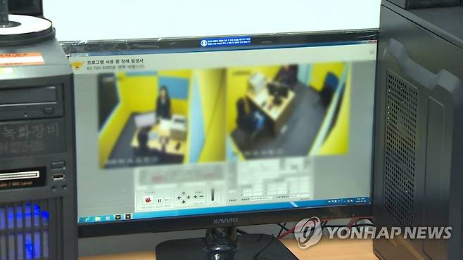 경찰 조사실 녹화장면 [연합뉴스TV 제공]