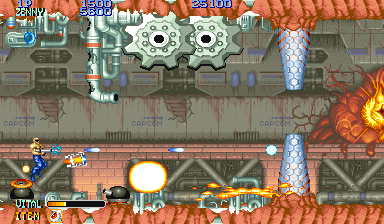 (총 8방향으로 총구를 돌려가며 싸우는 이색 슈팅 게임이다)