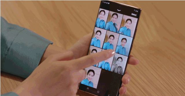 [서울=뉴시스] 삼성전자 갤럭시 노트20 시리즈의 싱글 테이크 기능은 촬영 결과물을 꾸밀 수 있는 다양한 즐길 거리도 제공한다. 특히, 피부 톤이나 옷 색상에 맞춰 사진 배경을 변경 할수 있어, 스튜디오에서 촬영한 인물사진 같은 효과를 누릴 수 있다. 사진 삼성전자