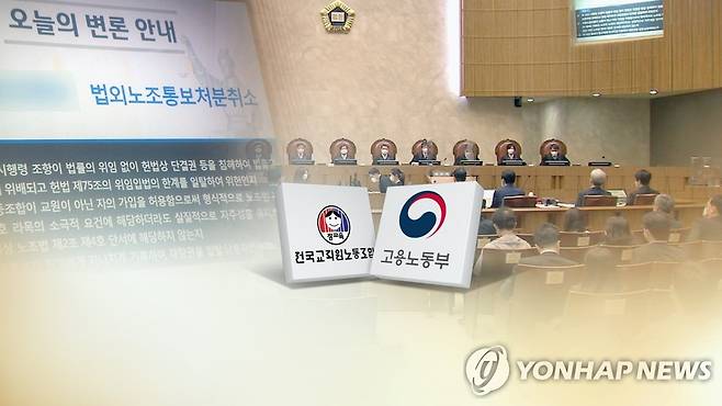 대법 "전교조 법외노조 통보 법적 근거 상실" (CG) [연합뉴스TV 제공]