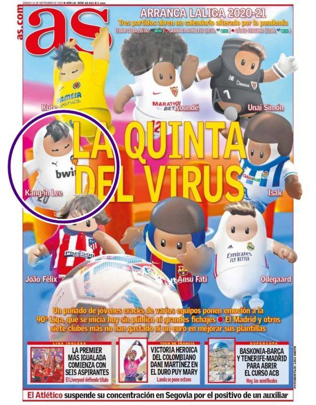 스페인 일간지 AS(아스)의 표지