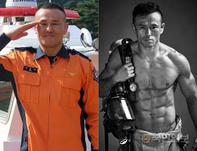 국내 유일 '소방관 파이터' 신동국 소방관을 지난 8일 충북 괴산 산막이 마을 수난 구조대 본부에서 만났다. 그는 소방관에서 프로 격투기 선수가 되기까지의 과정, 그 안에 숨겨진 사연들을 털어놨다. 최민석·김다영 기자, 신 소방관 제공