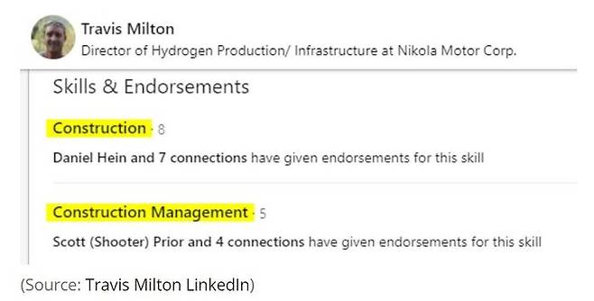 트레버의 동생 트라비스 밀턴의 링크드인 프로필.