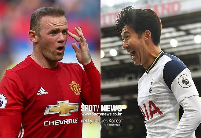 ▲ 맨유와 잉글랜드 전설 루니(왼쪽)와 손흥민(오른쪽)
