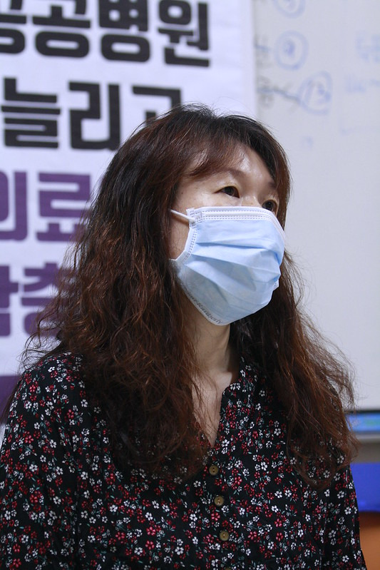 ▲ 최은영 간호사가 지난 9월14일 오후 서울시 종로구 연건동 서울대학교병원에서 참여사회와 인터뷰하고 있다. 사진=참여사회.