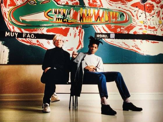 앤디 워홀과 바스키아를 담은 사진 작품의 일부. ©Estate of Jean-Michel Basquiat. Licensed by Artestar, NewYork.[사진 롯데뮤지엄]