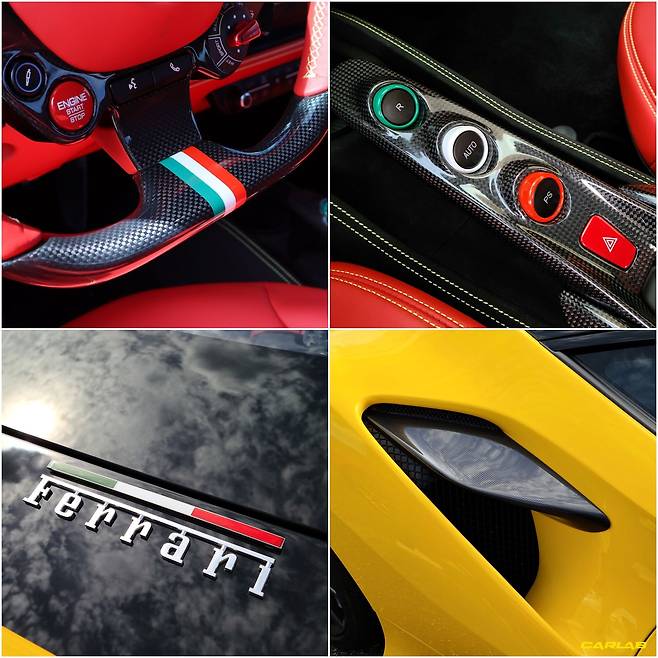 이탈리아 국기 색상 조합과 다양한 카본 파츠가 특별함을 더한다