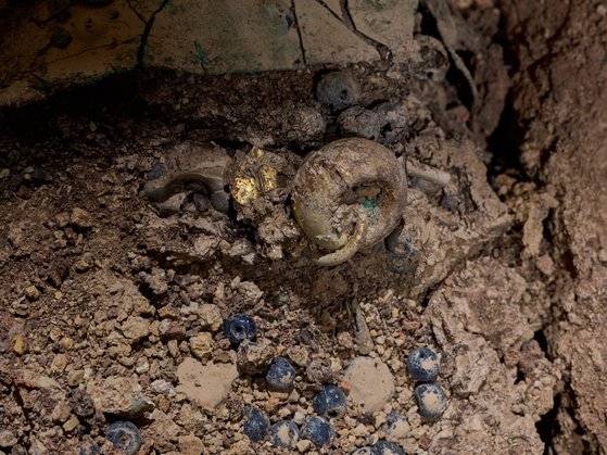 '창녕 교동과 송현동 고분군'(사적 제514호) 63호분에서 발견된 유물 중 금귀걸이. [사진 국립가야문화재연구소]