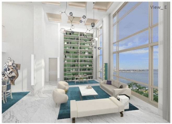 서울 강남구 청담동 PH129 내부 거실 인테리어의 모습.