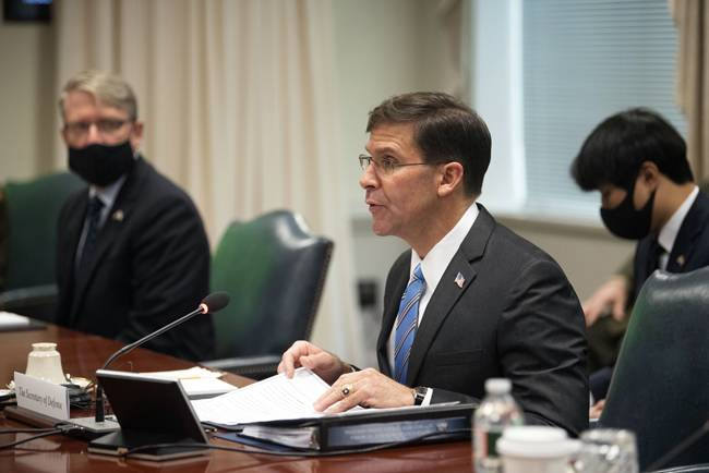 마크 에스퍼 미 국방장관. [AP=뉴시스]