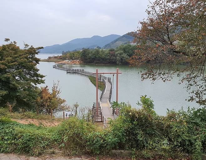 문산길에 조성된 부교 [청주시 제공. 재판매 및 DB 금지]