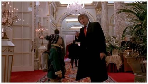 영화 ‘나홀로집에2’에 카메오로 출연했던 도널드 트럼프 미국 대통령의 과거 모습. 영화 캡처