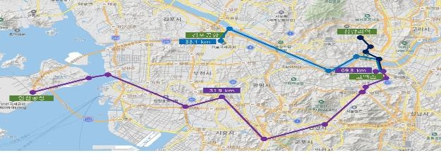 UAM 실증노선안 [인천시 제공, 재판매 및 DB 금지]