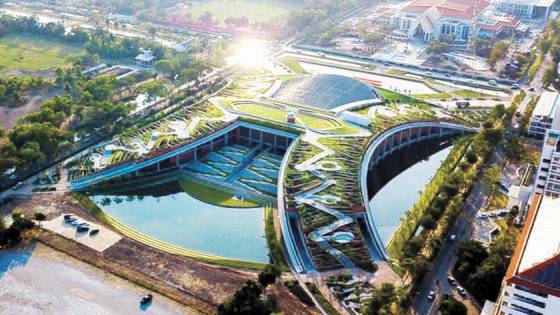 미국 건축가 라슨의 옥상 농장. 대학 캠퍼스 지붕을 계단식 농장으로 꾸몄다. [사진 각 건축사무소]