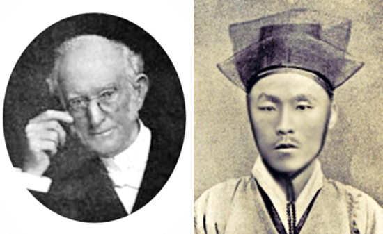 매클레이 선교사와 김옥균. 조선의 교육·의료 선교에 결정적 역할을 했다.