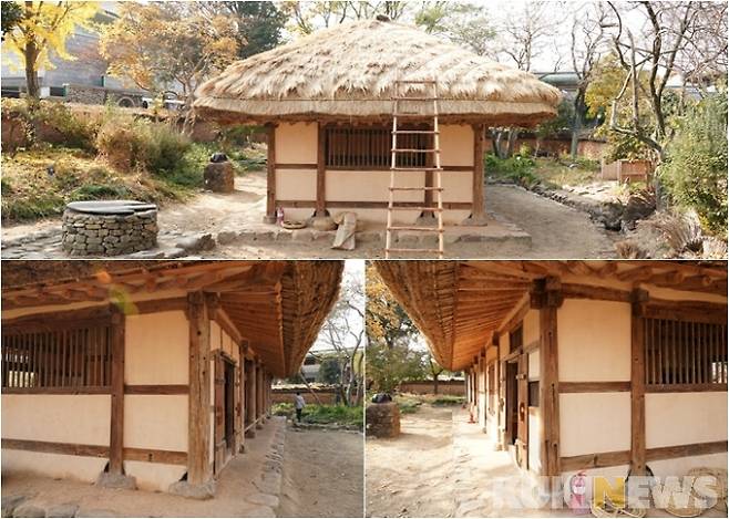 고창읍성의 정문 입구에 있는 이 집은 신재효의 대저택인 동리정사의 사랑채다. 특이하게 앞면은 둥근 목재를 썼고 뒷면은 사각형 목재를 썼다. 처음에는 원기둥으로 지은 건물이었는데 암행어사가 신분에 맞게 법도를 지켜 집 지을 것을 요청하자 어사의 체면을 위해 집을 낮추고 뒷부분의 목재를 격이 낮은 사각 기둥으로 바꾸었다고 한다. 본래는 13,000 제곱미터의 대지에 안채와 14칸의 줄행랑채, 많은 부속 건물이 있는 대저택이었다. 마당으로 개천이 흐르고 커다란 석가산이 있었다고 한다.&nbsp;