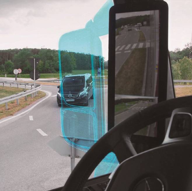 뉴 악트로스 미러캠(MirrorCam) [사진 제공=벤츠 트럭]