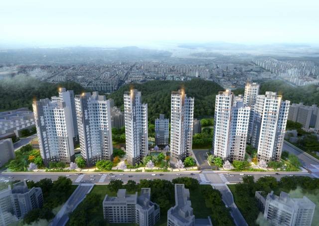 신일에서 시공 중인 인천 부평 신일 해피트리 더루츠(1,116세대) 조감도./사진제공=신일