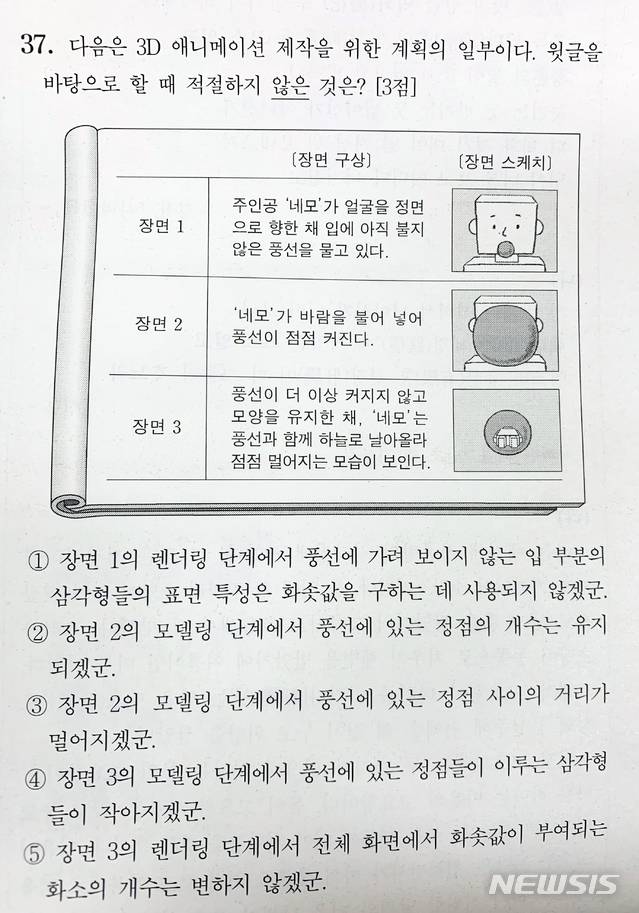 [세종=뉴시스]지난 3일 2021학년도 대학수학능력시험(수능)이 종료된 후 4일 한국교육과정평가원 홈페이지 이의신청 게시판에는 문제와 정답 중 국어 37번 문항에 가장 많은 이의신청이 몰렸다. (자료=한국교육과정평가원 제공) 2020.12.04. photo@newsis.com