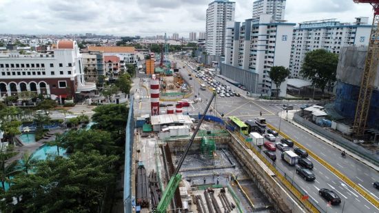 삼성물산이 수주한 싱가포르 지하철 공사 T307 현장 전경. 이 현장은 싱가포르 북부 우드랜즈 지역과 창이국제공항 인근 지역을 연결하는 총 연장 43㎞의 톰슨 이스트-코스트 라인 지하철 공사 구간 중 일부다. (사진=삼성물산)