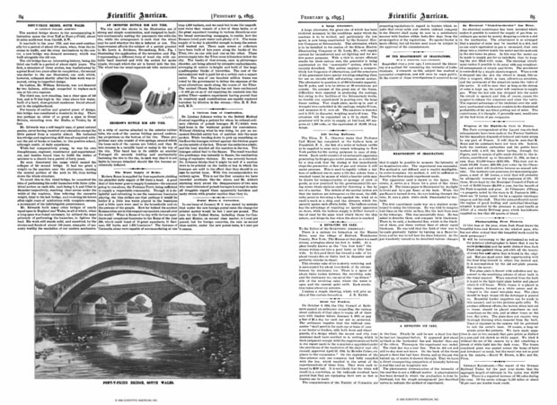 뉴욕 미아누스강에서 발견된 얼음원반에 관한 대중과학잡지 ‘사이언티픽 아메리칸’의 1895년 기사.
