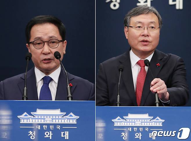 유영민 신임 대통령 비서실장(왼쪽 사진)과 신현수 신임 민정수석. 2020.12.31/뉴스1 © News1 박정호 기자