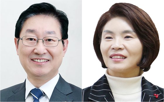 박범계 법무부 장관 후보자(왼쪽)와 한정애 환경부 장관 후보자. 연합뉴스