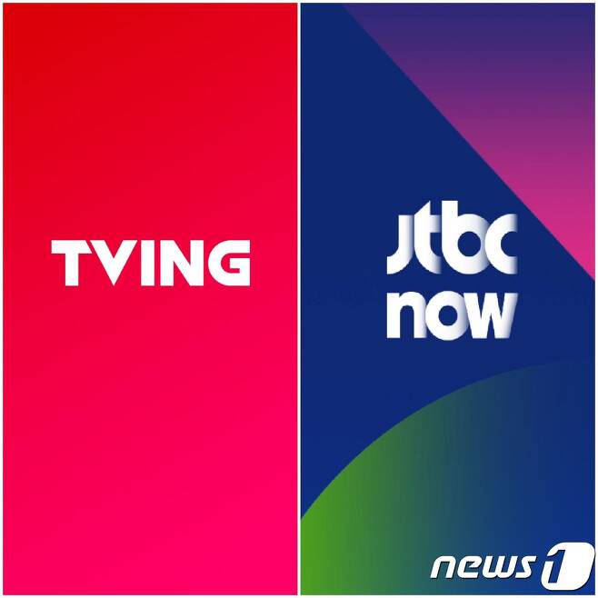 CJ ENM OTT 티빙(좌)과 JTBC의 OTT 나우 앱 모습© 뉴스1