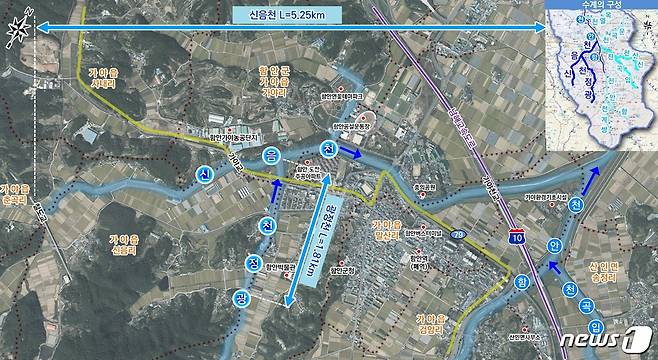 함안군 신음천·광정천 생태하천 복원사업 위치도(함안군 제공)© 뉴스1