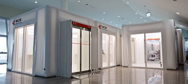 15분만에 조립할 수 있는 이동형 음압병상. 카이스트 제공