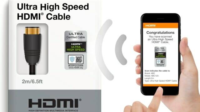 스마트폰으로 QR코드 촬영시 인증 여부가 바로 표시된다. (사진=HDMI 포럼)