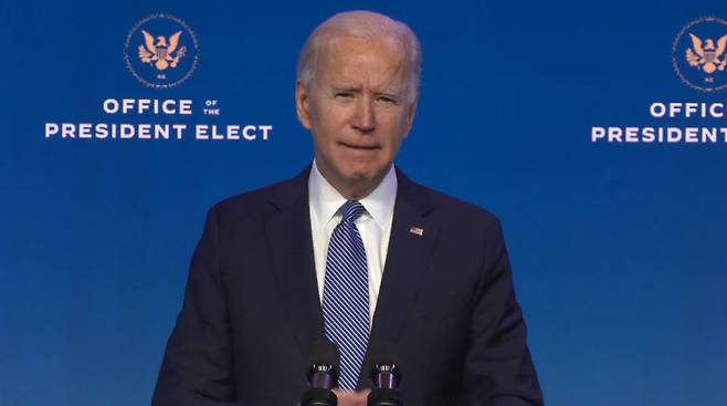 조 바이든 미국 대통령 당선인. 연합뉴스