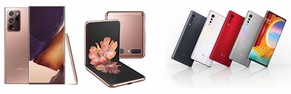 삼성전자 노트20 울트라 5G, LG 벨벳 5G  [자료=삼성전자, LG전자]