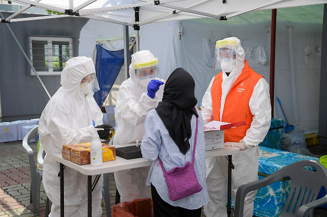 코로나19 검사. 순천시 제공