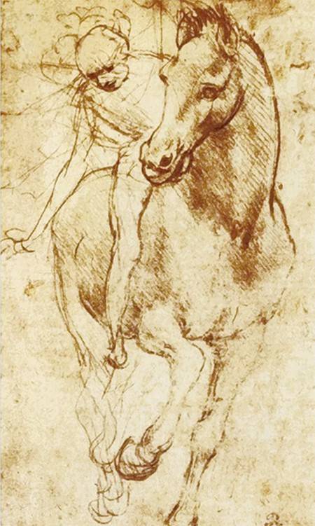 ‘동방박사의 경배’를 위한 습작의 일부로 1480년경에 그려진 드로잉. 
2001년 6월 10일 크리스티 런던 경매에서 1100만파운드가 넘는 금액에 낙찰됐다.