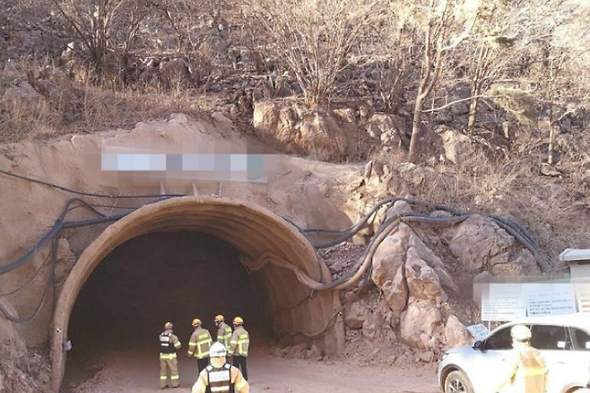 삼척 석회석 광산 매몰 사고 현장. 강원도소방본부 제공