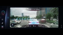 팅크웨어가 중국 체리자동차에 공급할 증강현실(AR) 내비게이션 솔루션의 실제 작동 화면.    팅크웨어 제공