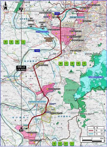 대구산업선 노선도. 대구시 제공
