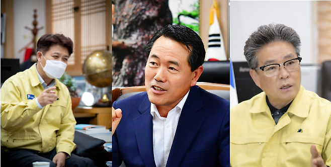 (왼쪽부터)이희진 영덕군수, 전찬걸 울진군수, 김병수 울릉군수. 자료사진