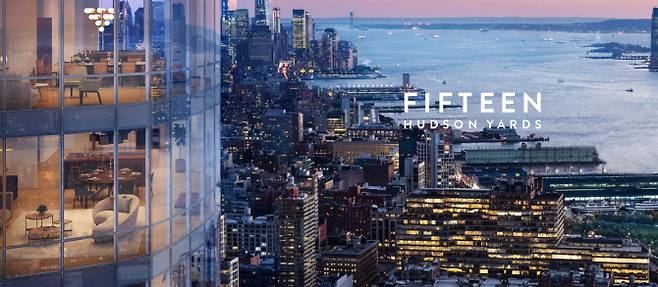 정의선 현대차그룹 회장이 구매한 것으로 알려진 미국 뉴욕시 맨해튼 아파트 ‘15허드슨야드(15 Hudson Yards)’의 조망. (출처=아파트 홈페이지 캡처)