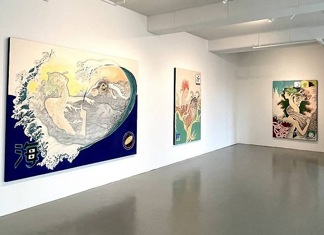 '온택트'(On-Tact) 전시에 나온 김태연 작가의 작품들.(공근혜갤러리 제공)© 뉴스1