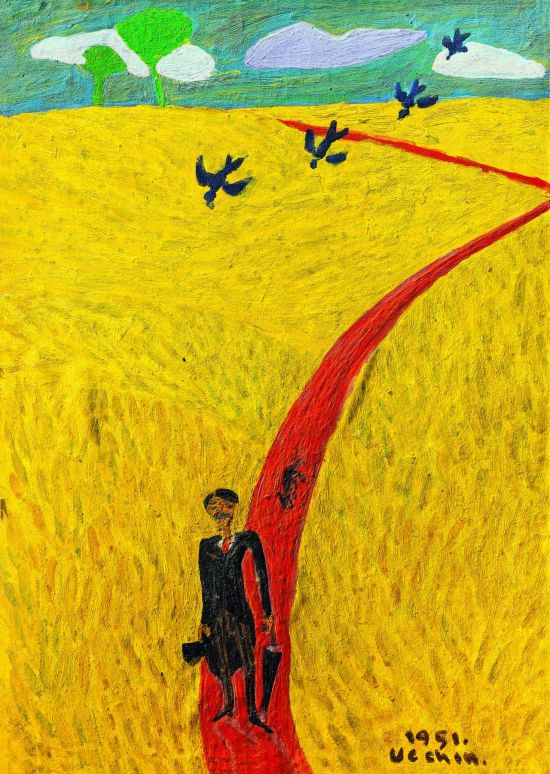 장욱진 '자화상', 1951, 종이에 유채, 14.8×10.8㎝   [사진= 현대화랑 제공]