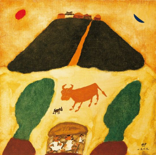 장욱진 '황톳길', 1989, 캔버스에 유채, 46×46㎝.jpg