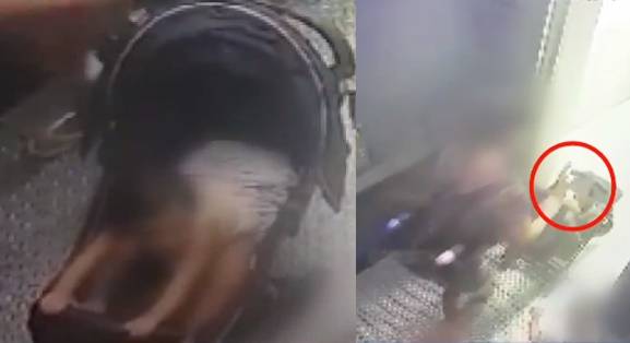 아이를 폭력적으로 대하는 장씨의 모습. TV조선 뉴스 캡처