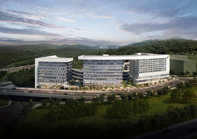 ▲판교 제2테크노밸리 행복주택 및 기업성장센터 조감도. 사진=한신공영